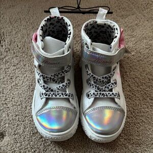 Disney Junior Minnie Mouse Silver, White, Pink and Black Sneakers